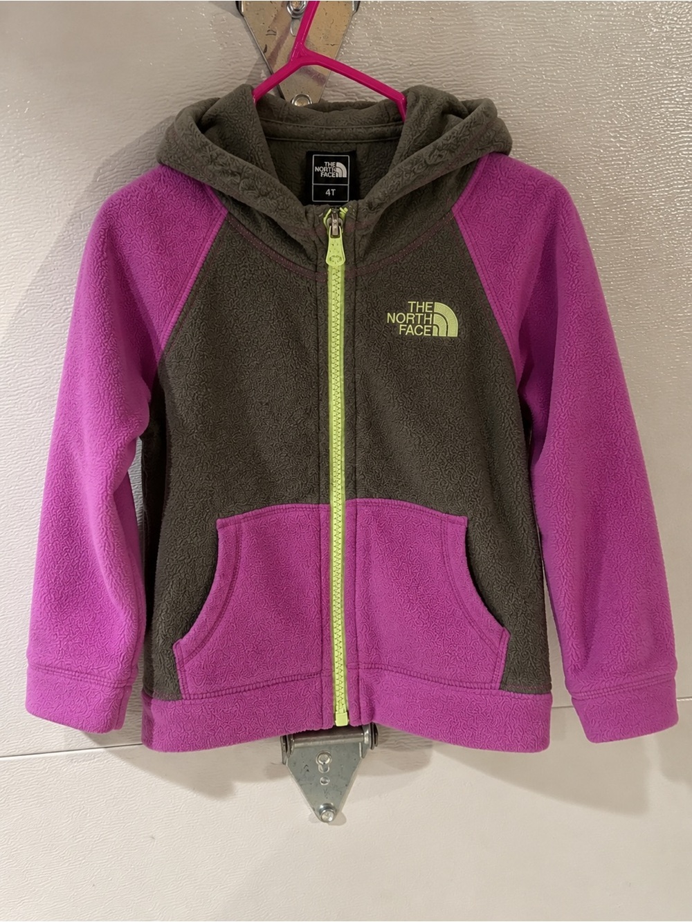 The North Face Kids Hooded Fleece Jacket in Brown and Purple